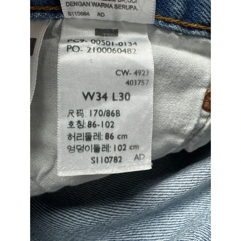 Levis 501 Original Fit Jeans Mens 34x30 Medium Wash Blue‎ Button Fly